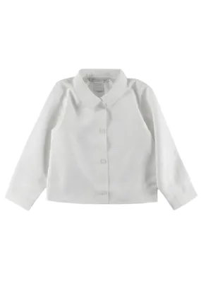 30021-White Button-Down Toddler Boy Polo Shirt
