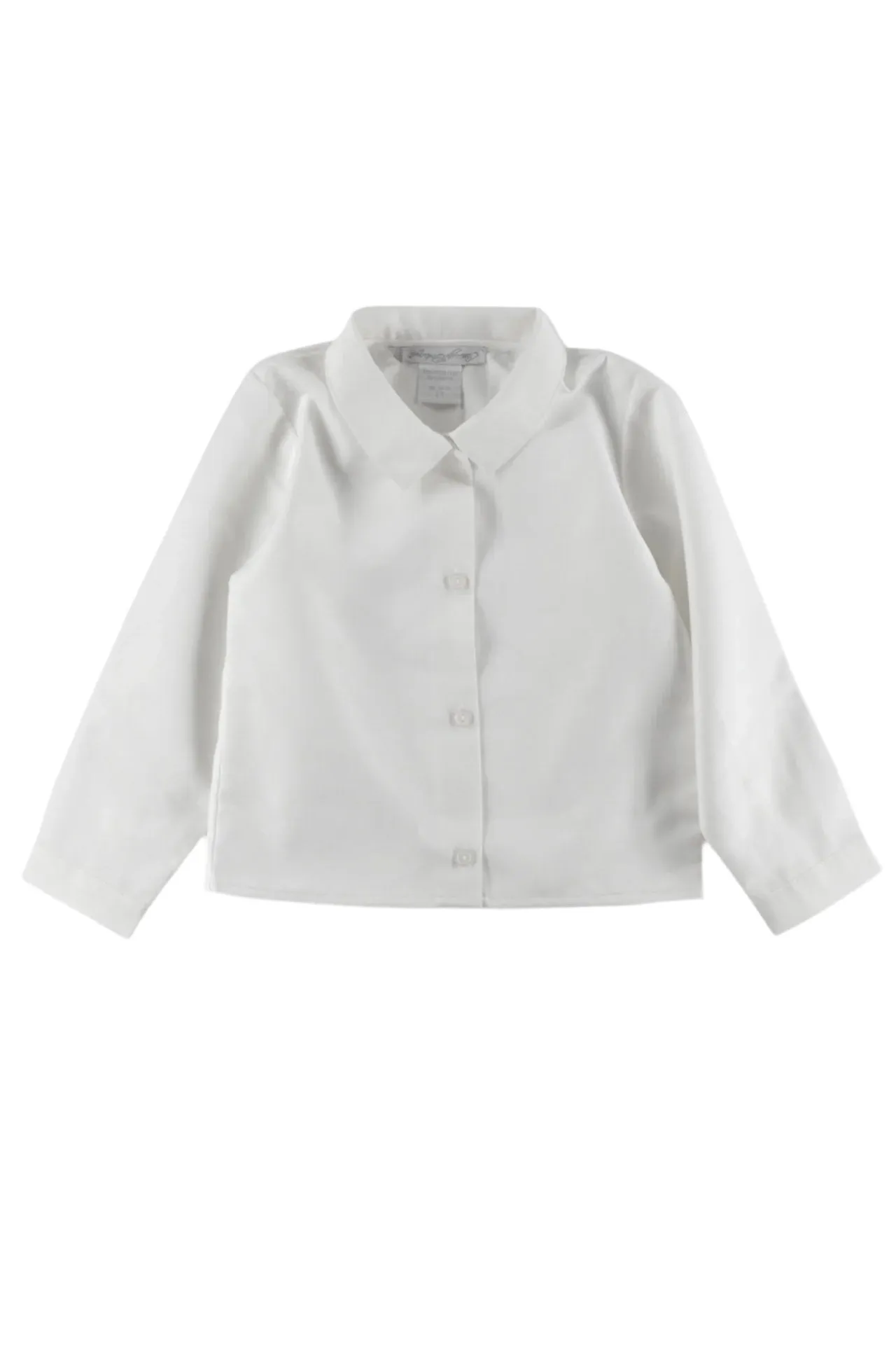 30021-White Button-Down Toddler Boy Polo Shirt