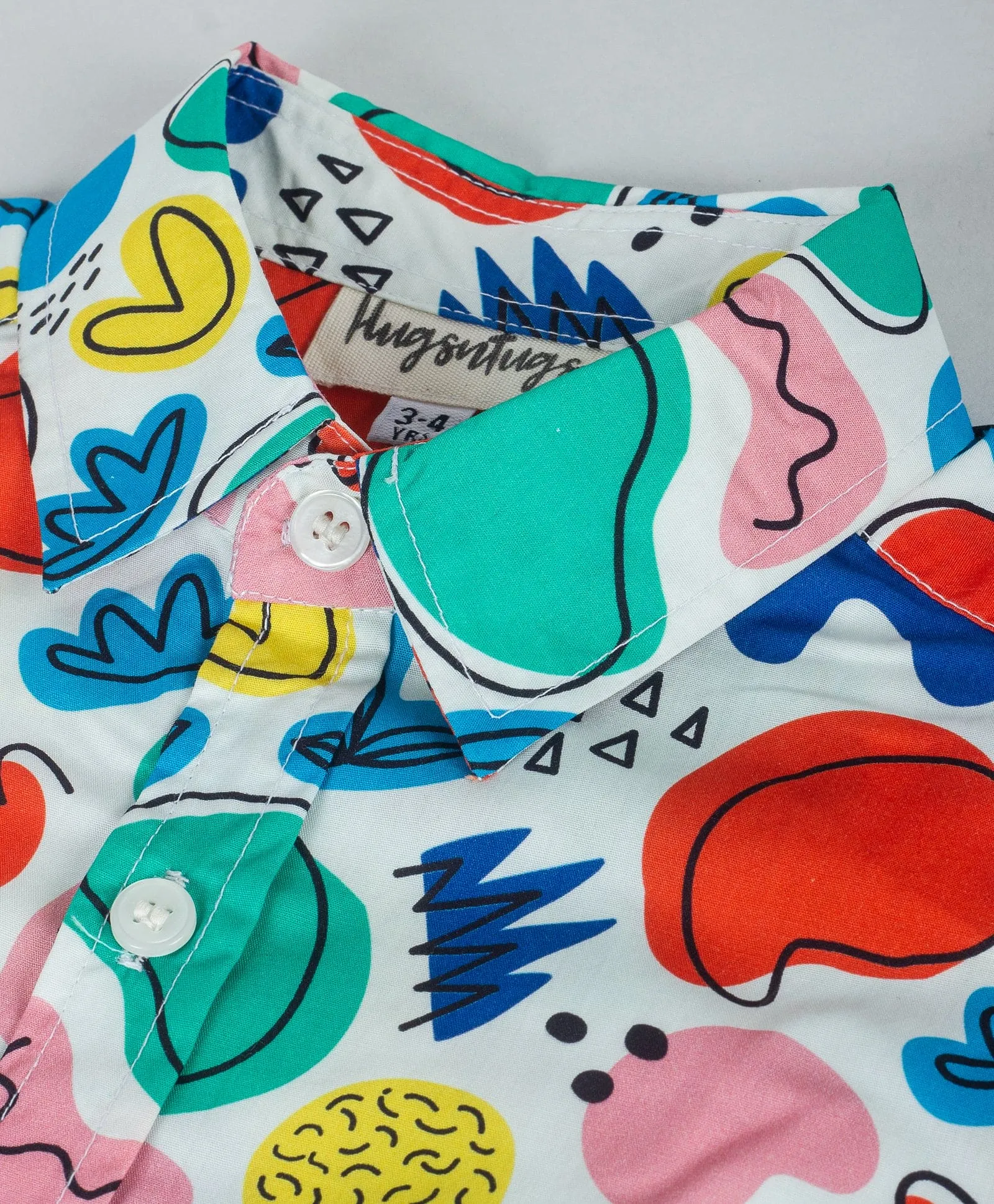 Abstract print half sleeve boys shirt-Multi