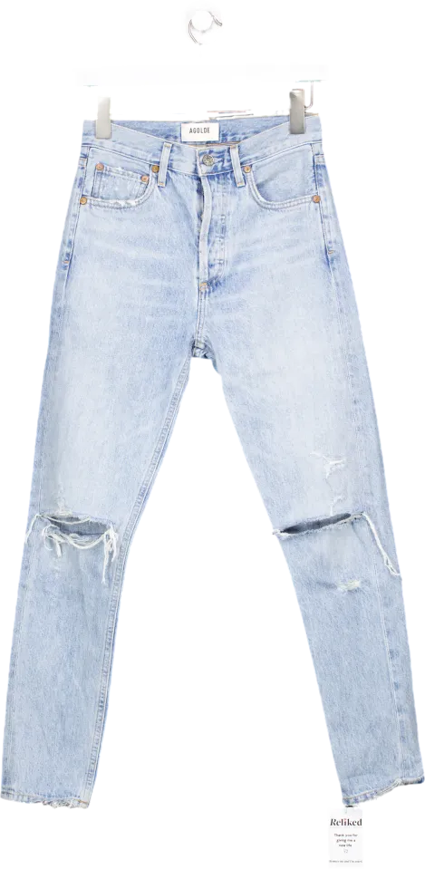 AGOLDE Blue Premium Ripped Denim Jeans W23