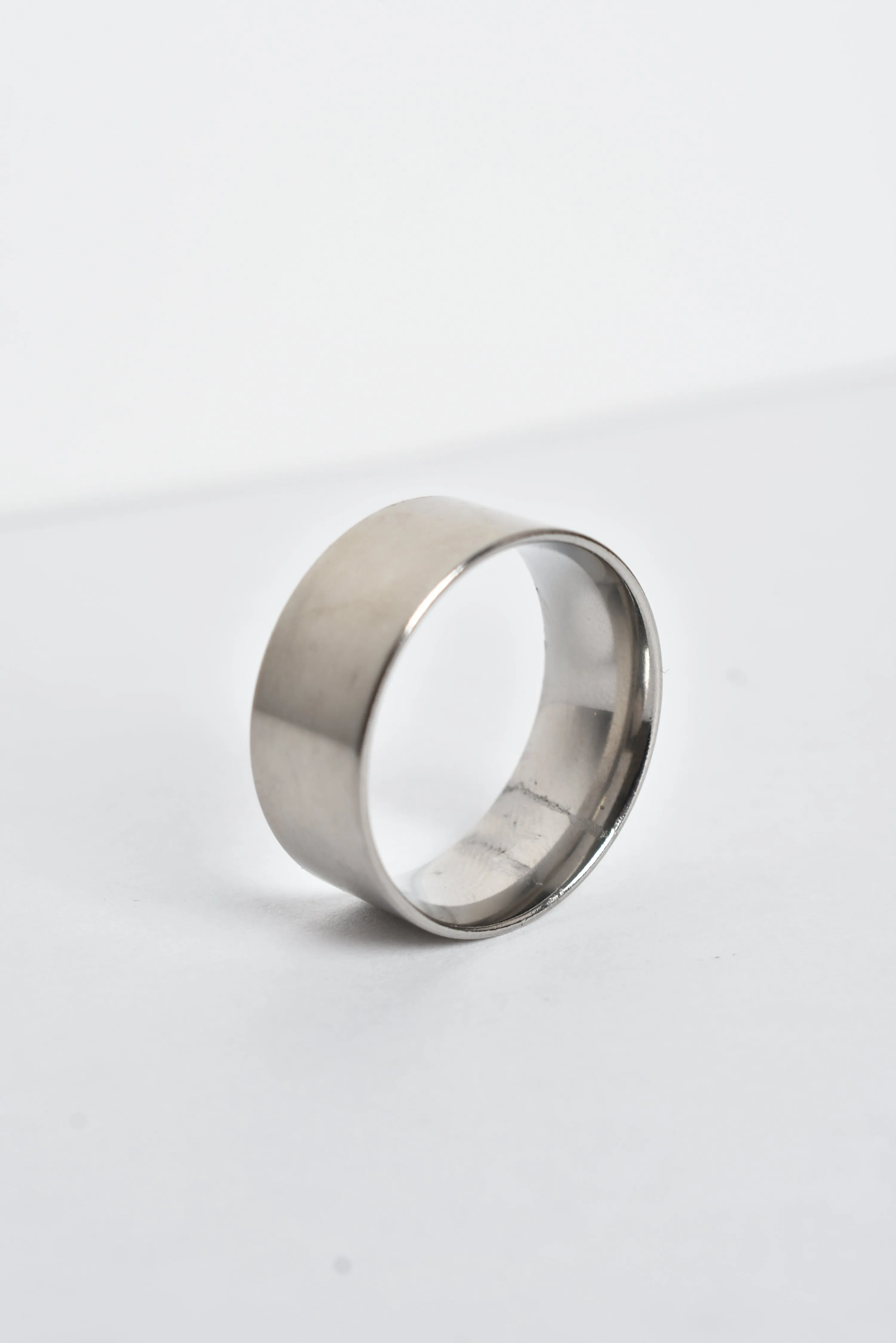 Anillo Ancho Liso Plateado