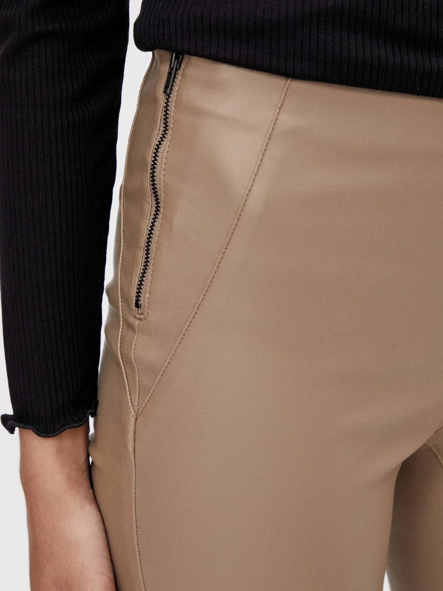 Belle Coated Leggings - Beige