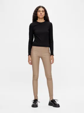 Belle Coated Leggings - Beige