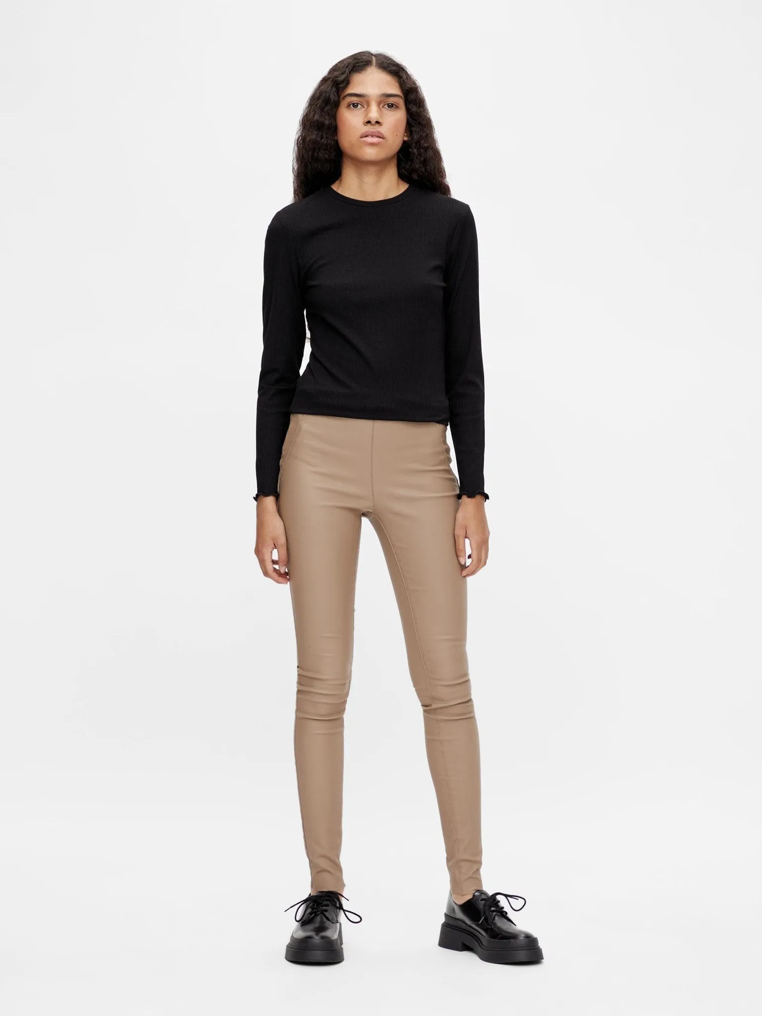 Belle Coated Leggings - Beige