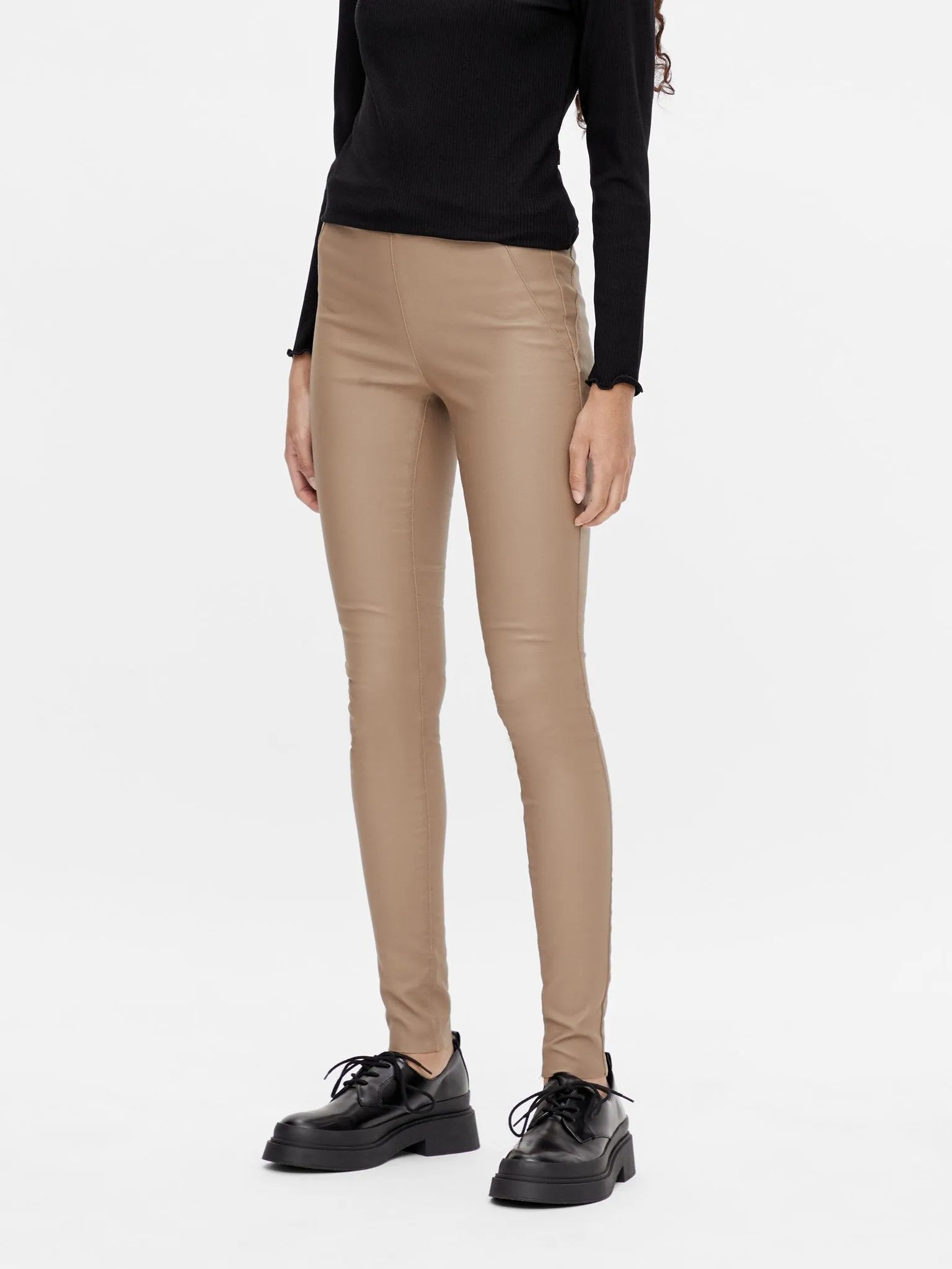 Belle Coated Leggings - Beige