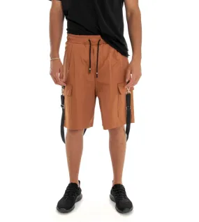 Bermuda Pantaloncino Uomo Shorts Tuta TabaccoCargo GIOSAL-PC1554A