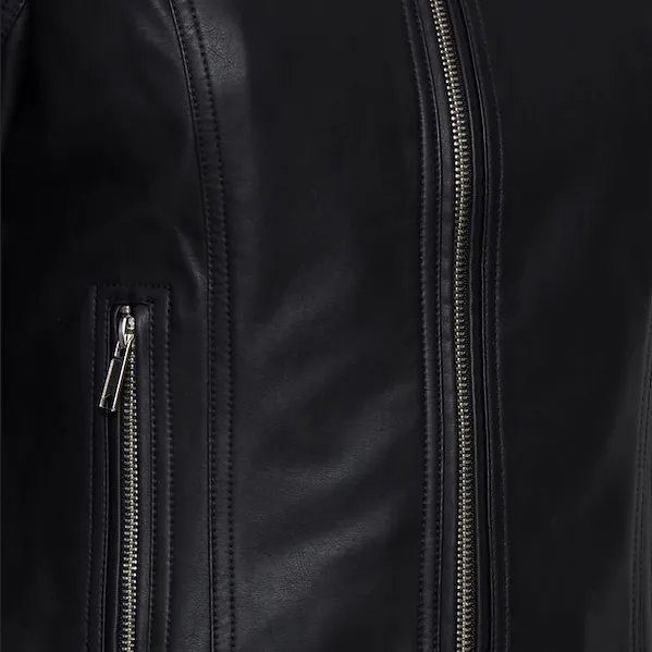 b.young women's eco-leather jacket Byacom 20809396 200451 black