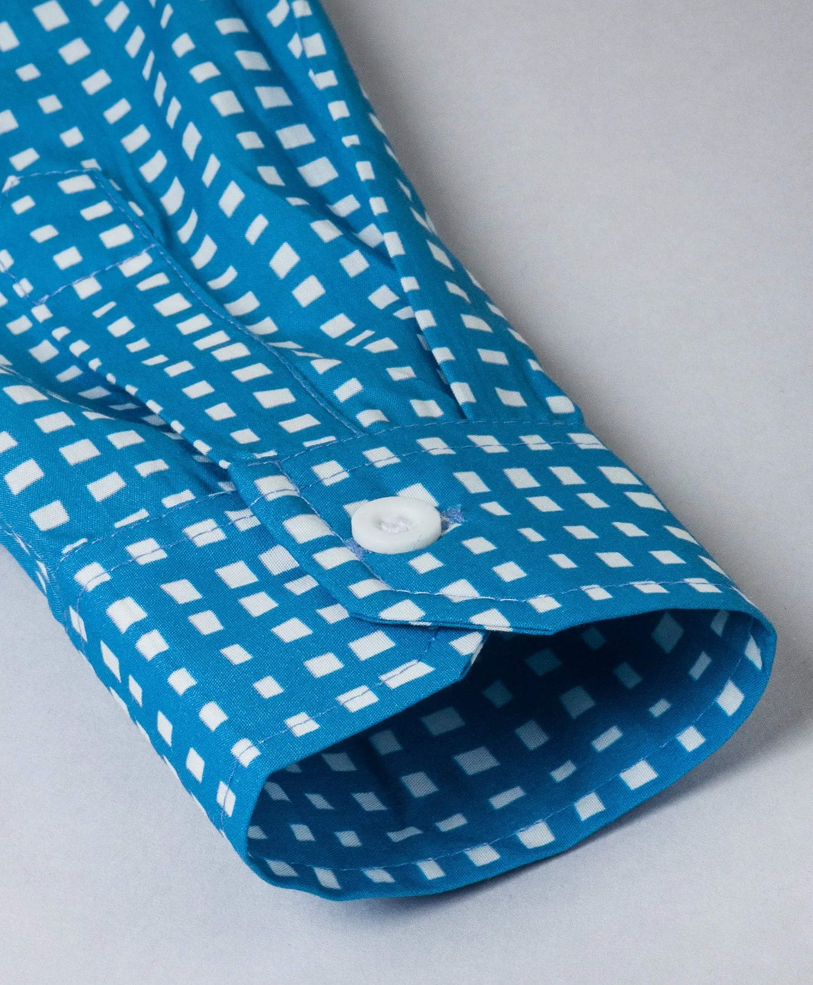 Check Print Shirt-Blue