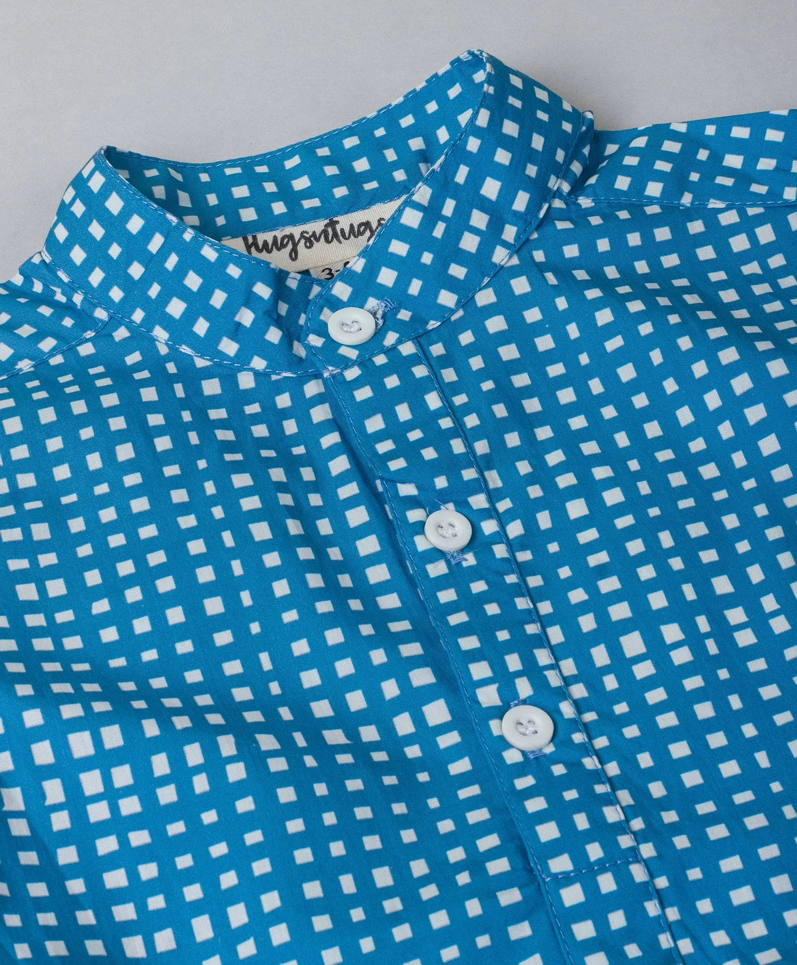 Check Print Shirt-Blue