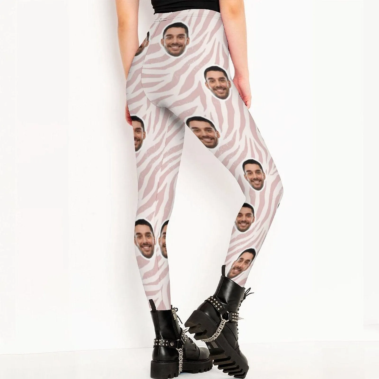 Custom Face Pink Leggings Design Your Own Leggings