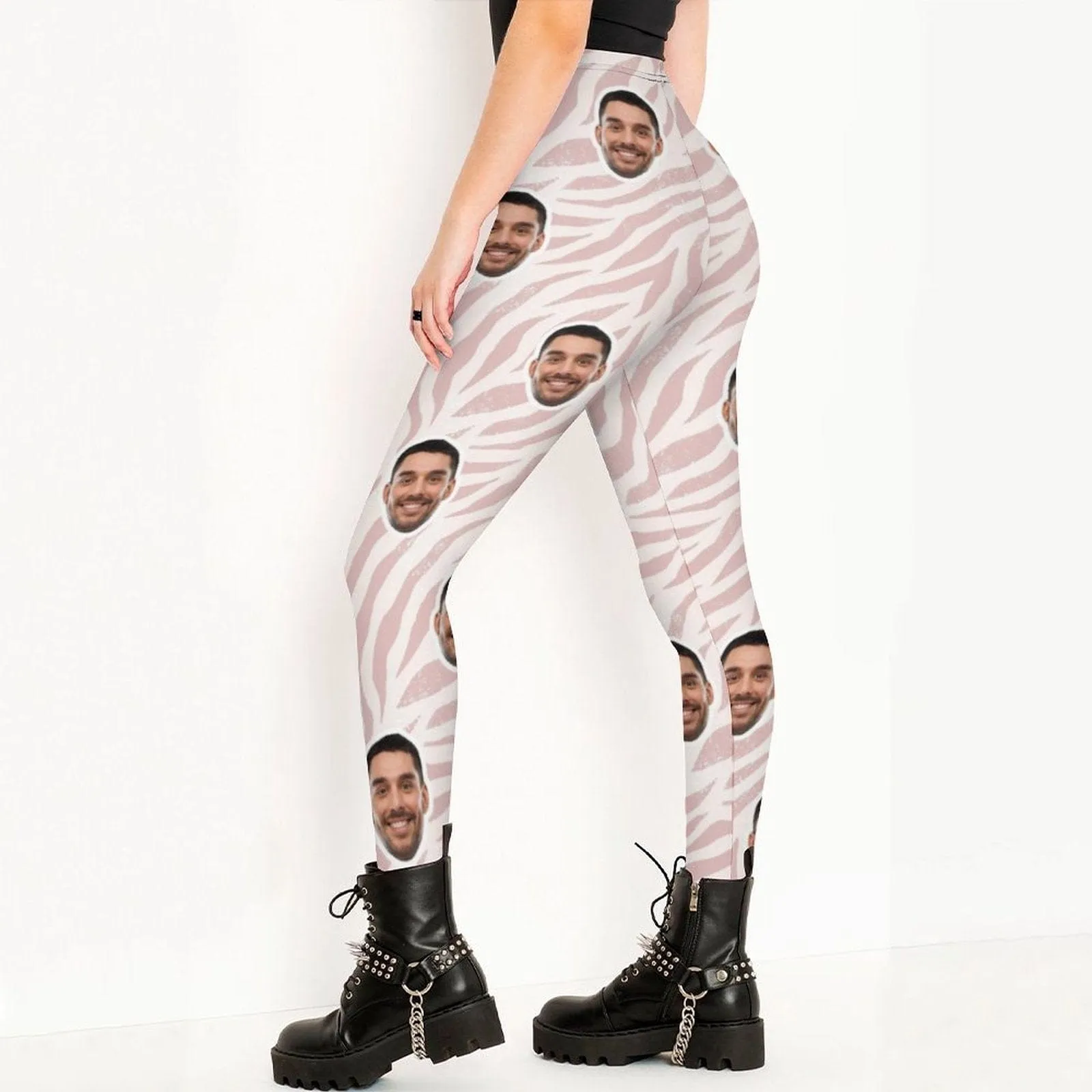 Custom Face Pink Leggings Design Your Own Leggings