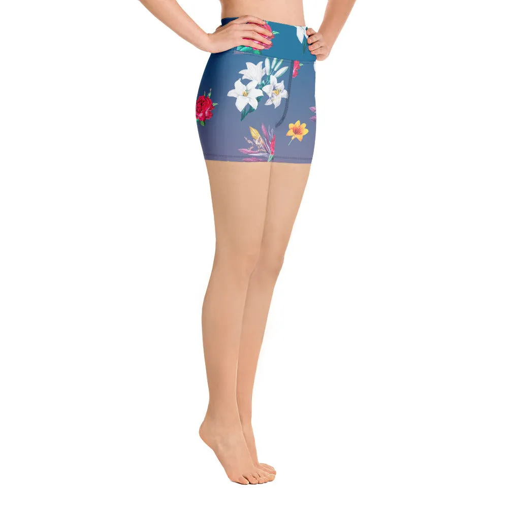 Floral Ombre Yoga Shorts