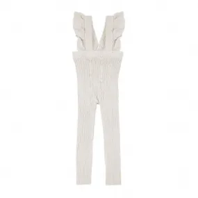FLOUNCED SUSPENDER COTTON LEGGINGS Cream 202