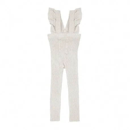 FLOUNCED SUSPENDER COTTON LEGGINGS Cream 202