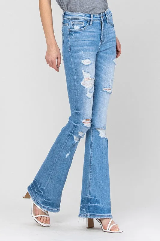 Flying Monkey Distressed Flare Jeans