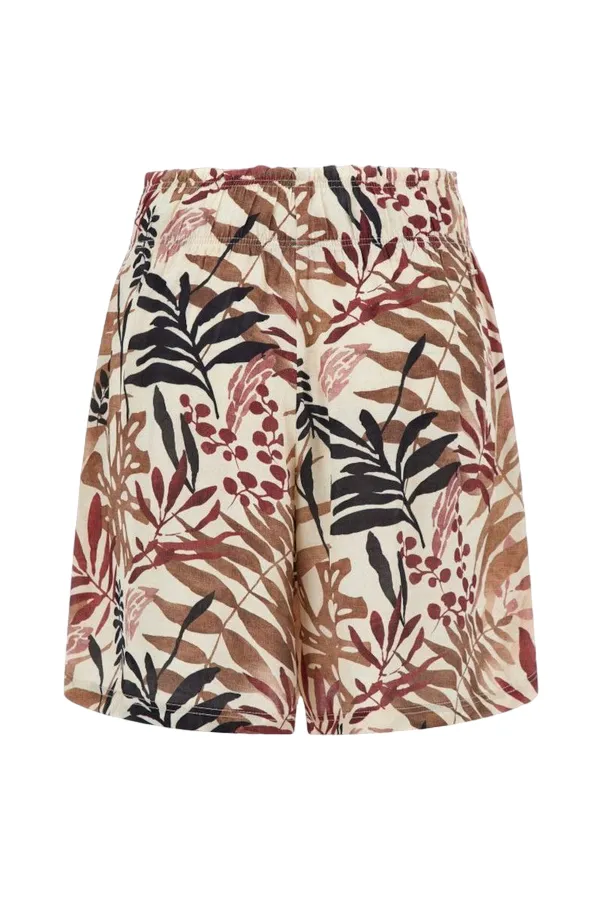 Freddy women's bermuda shorts with wide leg in patterned viscose satin S3WSLP8C FLO55 flowers