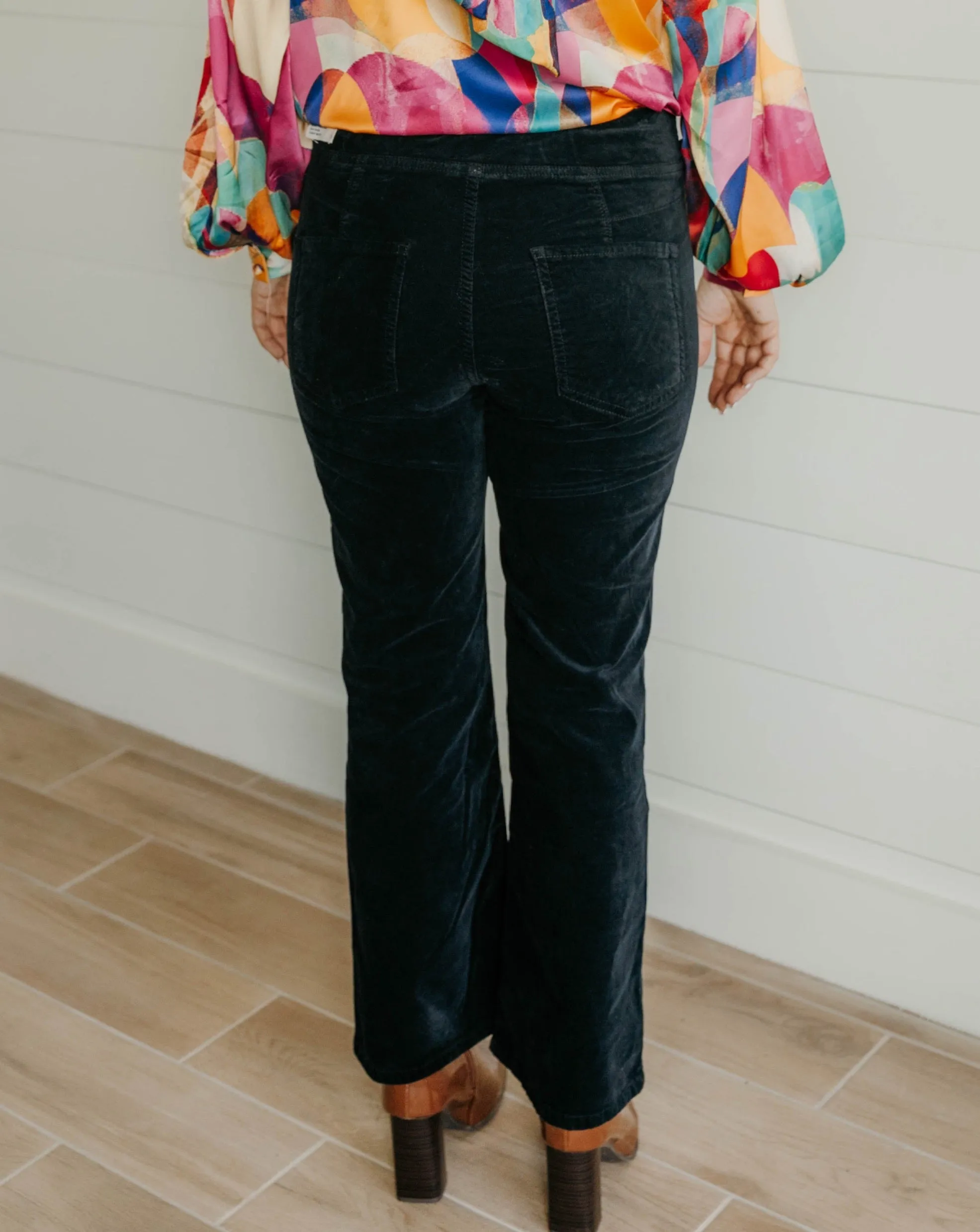 Free People In My Feelings Velvet Crop Slim Flare Pants