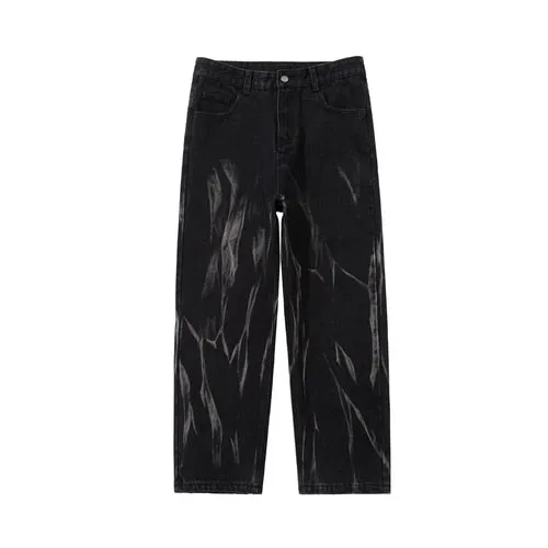 GbolsosMen's Casual Oversize Black Jeans Woman Hip Hop Loose Straight Jeans 2021 Korean Streetwear Male Denim Pants Clothing Fashion