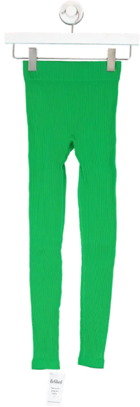 Green Ribbed Leggings UK XS/S