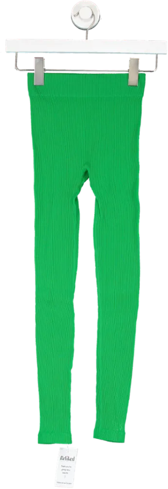 Green Ribbed Leggings UK XS/S