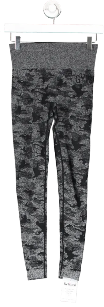 gymshark Black Adapt Camo Seamless Leggings UK S