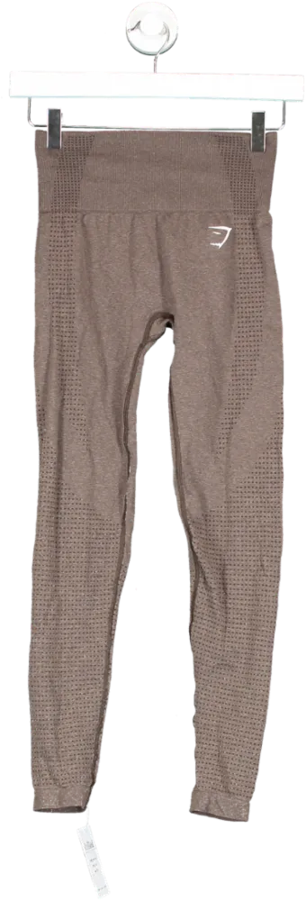 gymshark Brown Seamless Cropped Leggings UK S