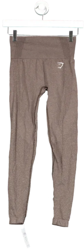 gymshark Brown Seamless Cropped Leggings UK S