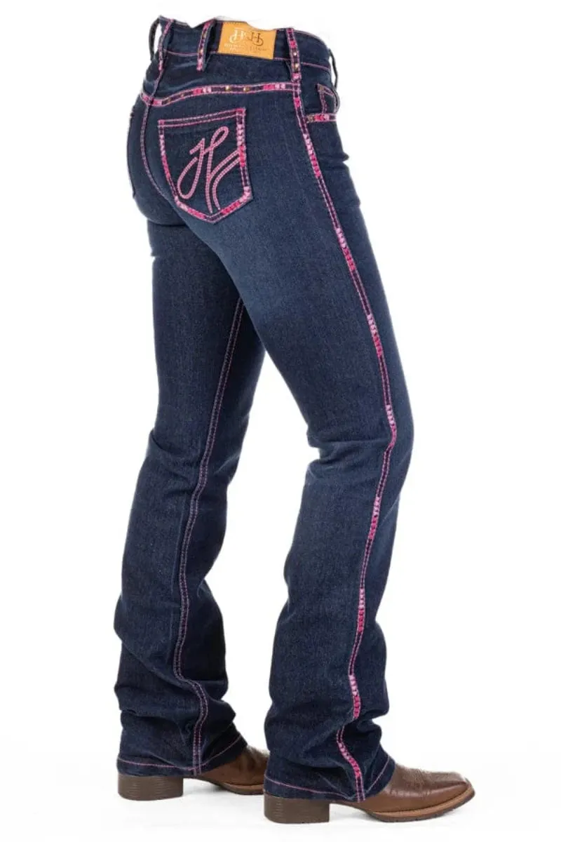 Hitchley & Harrow Fairview High Rise Hot Pink Stitch Jeans