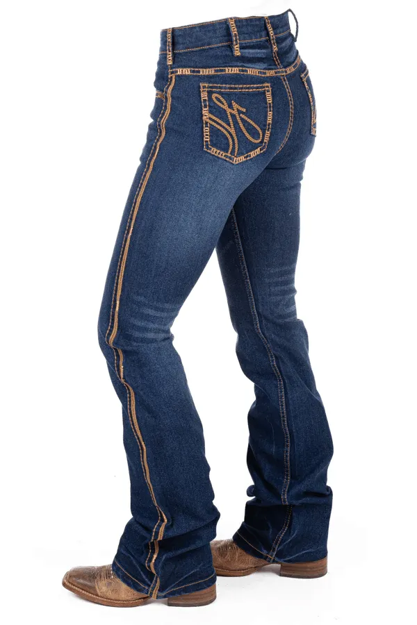 Hitchley & Harrow High Rise Chester Bronze Swirl Jeans
