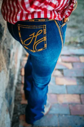 Hitchley & Harrow High Rise Chester Bronze Swirl Jeans