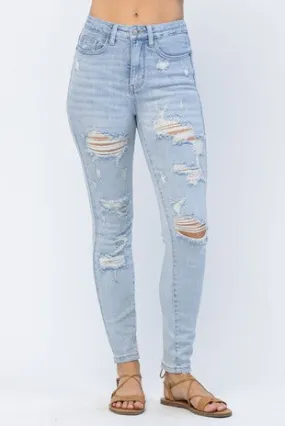 Judy Blue Rippin It Up Tummy Control Skinny Jeans