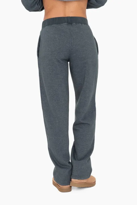 Jungle Green Straight Leg Vintage Fleece Lounge Pants