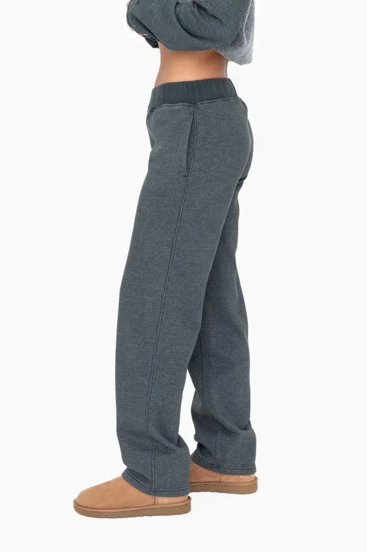 Jungle Green Straight Leg Vintage Fleece Lounge Pants