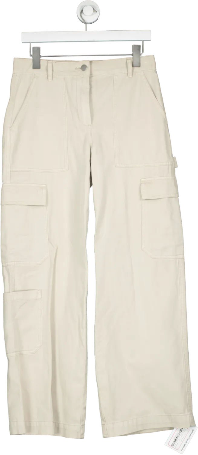 Lefties Beige Cargo Jeans UK 8