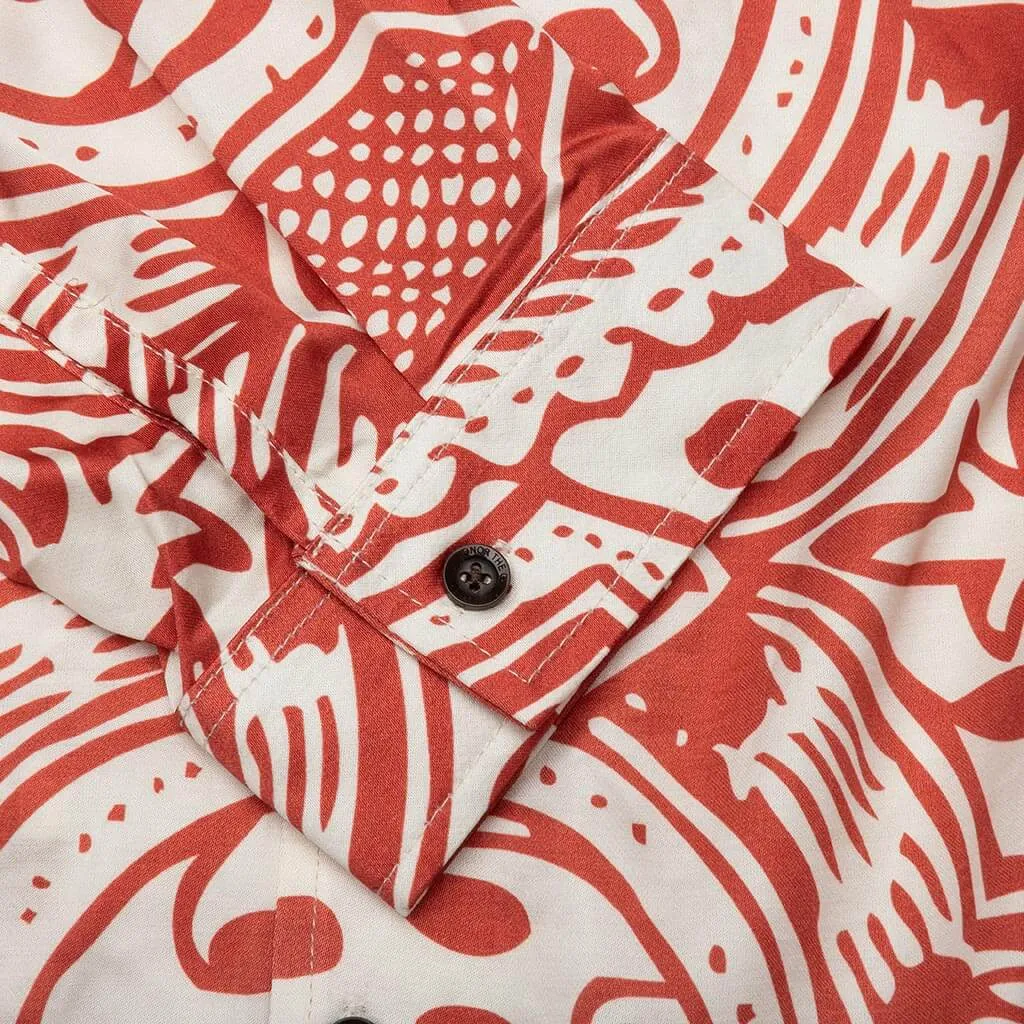L/S Printed Woven - Brick