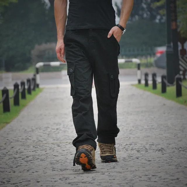 Men's Cargo Pants Mens Casual Multi Pockets Military Tactical Pants Men Outwear Army Straight Long Trousers