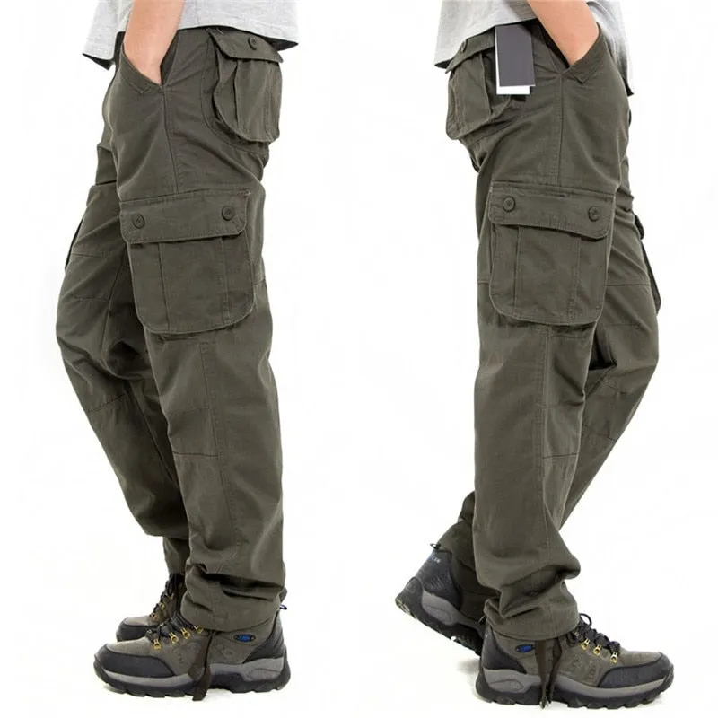 Men's Cargo Pants Mens Casual Multi Pockets Military Tactical Pants Men Outwear Army Straight Long Trousers