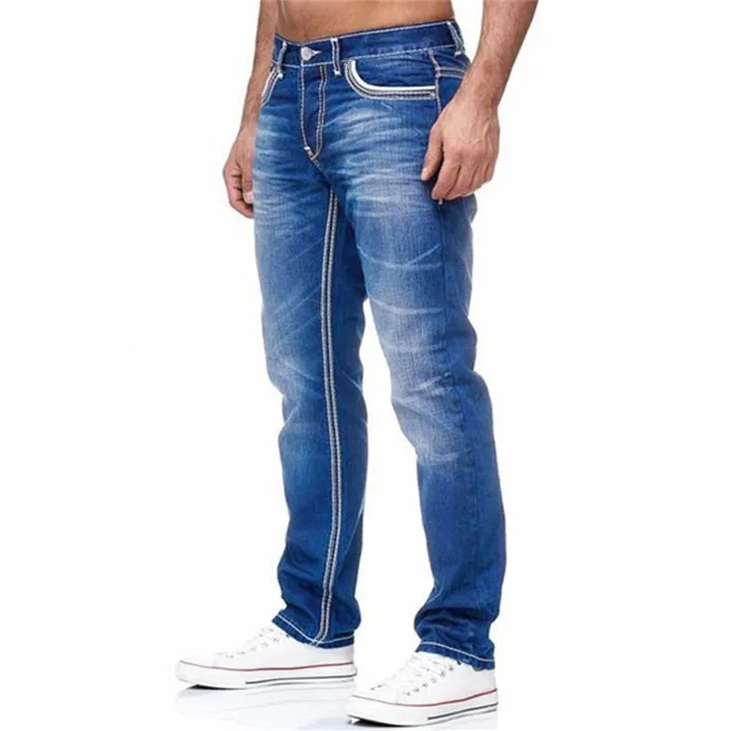 Men's Stretch Denim Straight Pants
