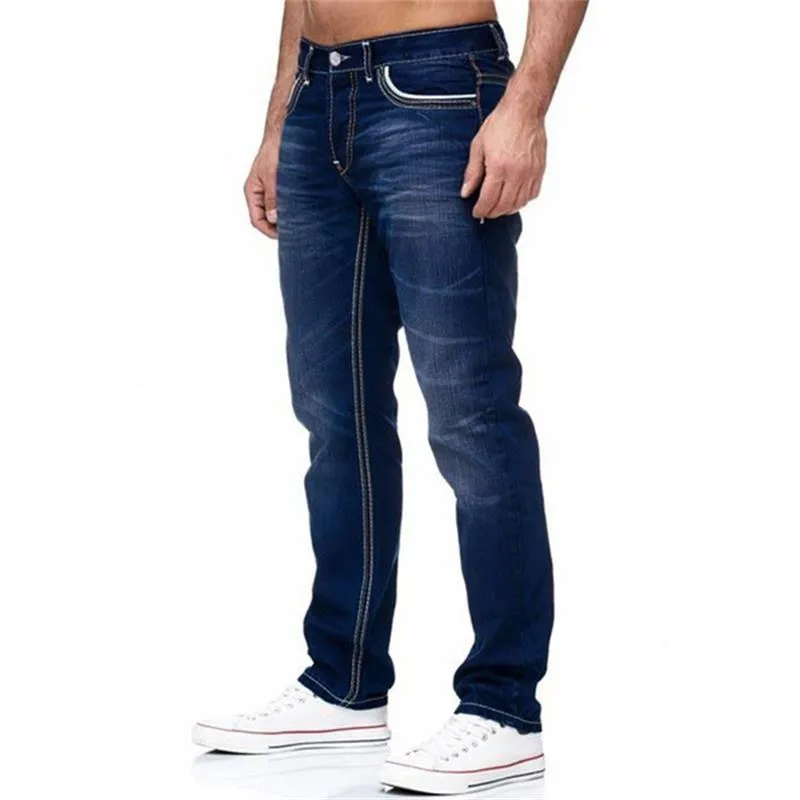 Men's Stretch Denim Straight Pants