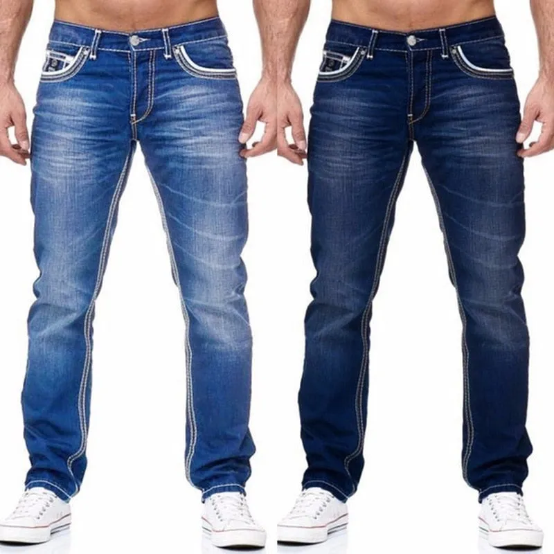 Men's Stretch Denim Straight Pants
