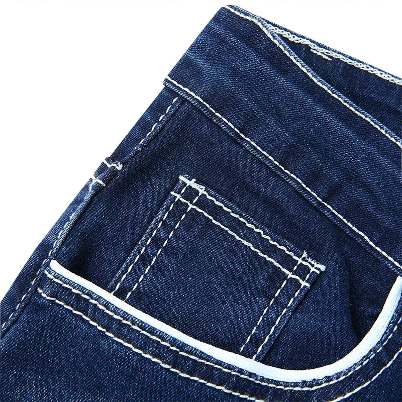 Men's Stretch Denim Straight Pants