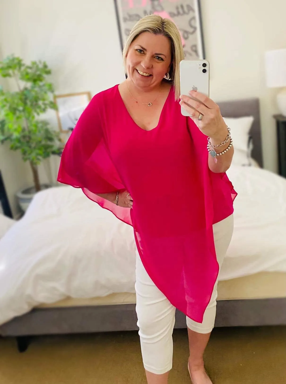 Nessa Fuchsia Evening Top