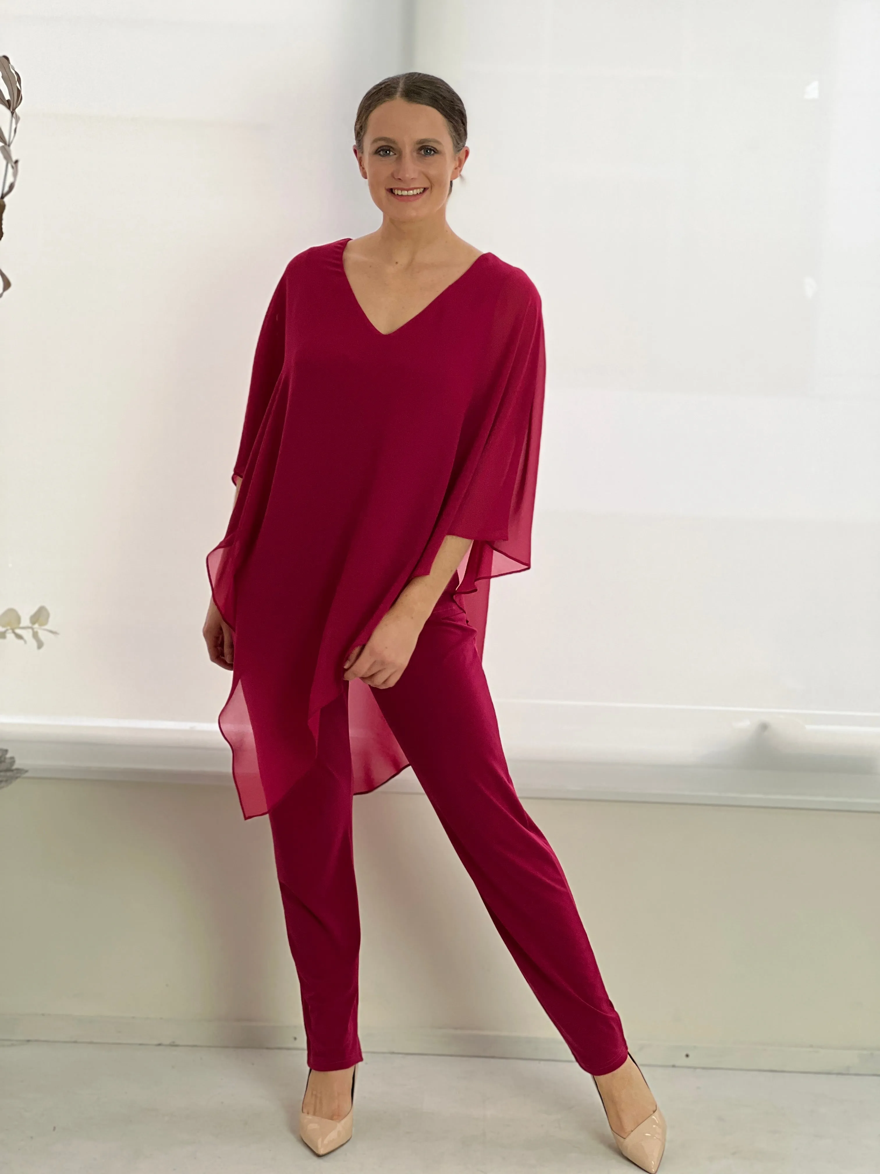 Nessa Fuchsia Evening Top