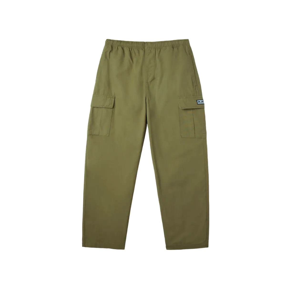 Obey Cargo trousers in ripstop with elastic waist 142020196 green