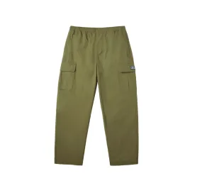 Obey Cargo trousers in ripstop with elastic waist 142020196 green