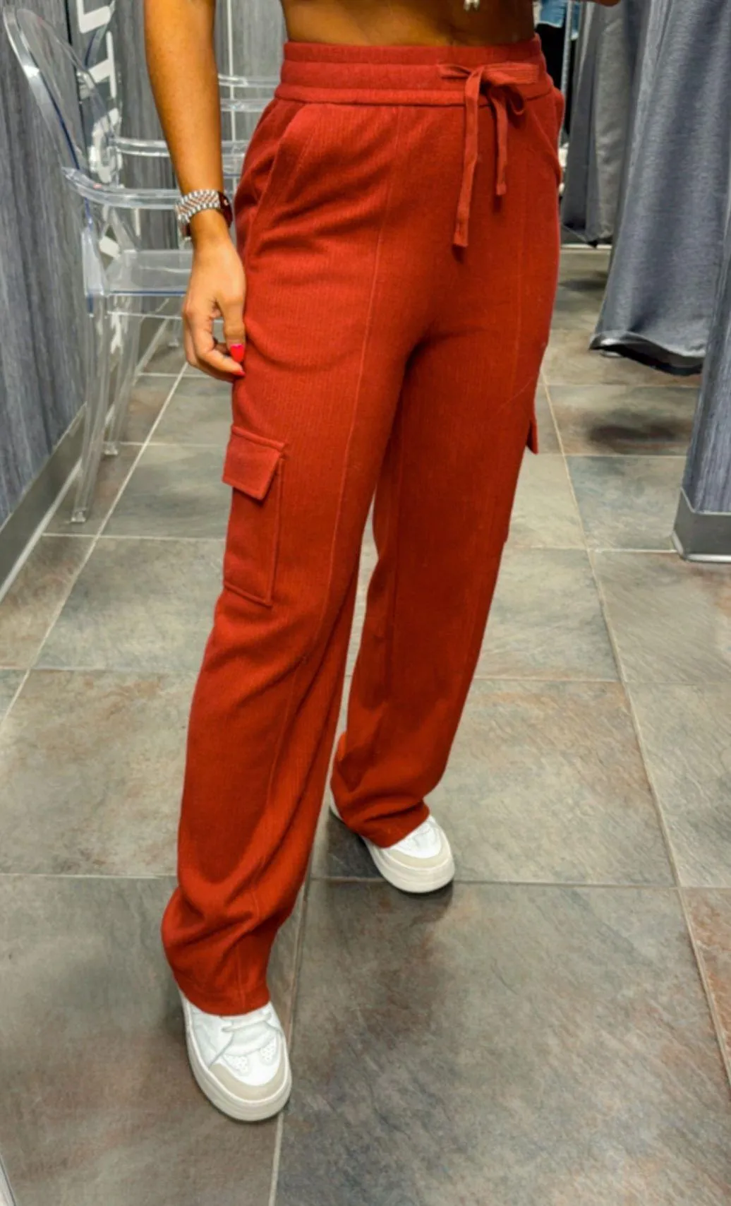 OTR1 Soft rib cargo sweat pants