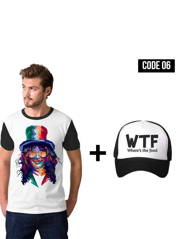 PRINTED GRAPHIC TEES PLUS CAP WH-23