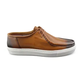 Scarpe modello ingegnere in pelle color cuoio