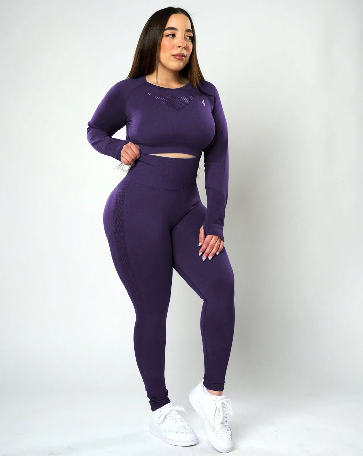 Sujey Long Sleeve Crop Top - Amethyst