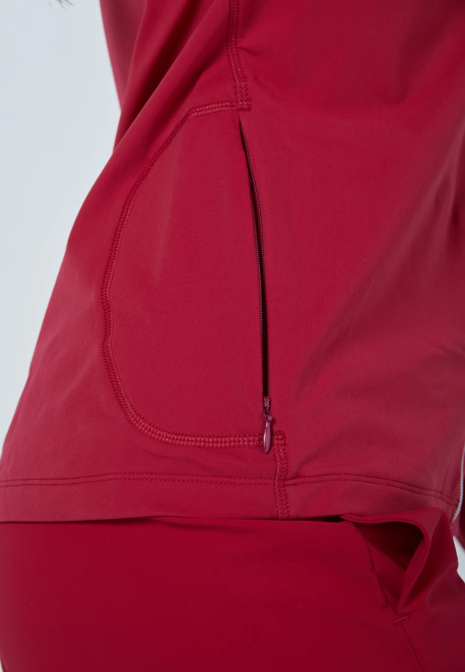 Tennis Hooded Jogger Tracksuit Top, burgundy red